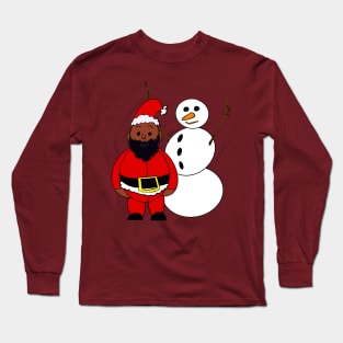 Santa and a Snowman Long Sleeve T-Shirt